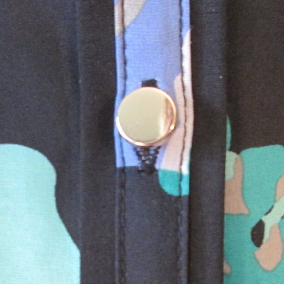 Worthington Stretch Women's Long Sleeve Blouse Sz XL Floral Print Gold B… - Picture 5 of 5